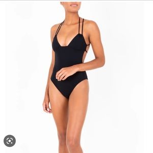Anemos The Jane One Piece Black Bathing Suit NWT Size M